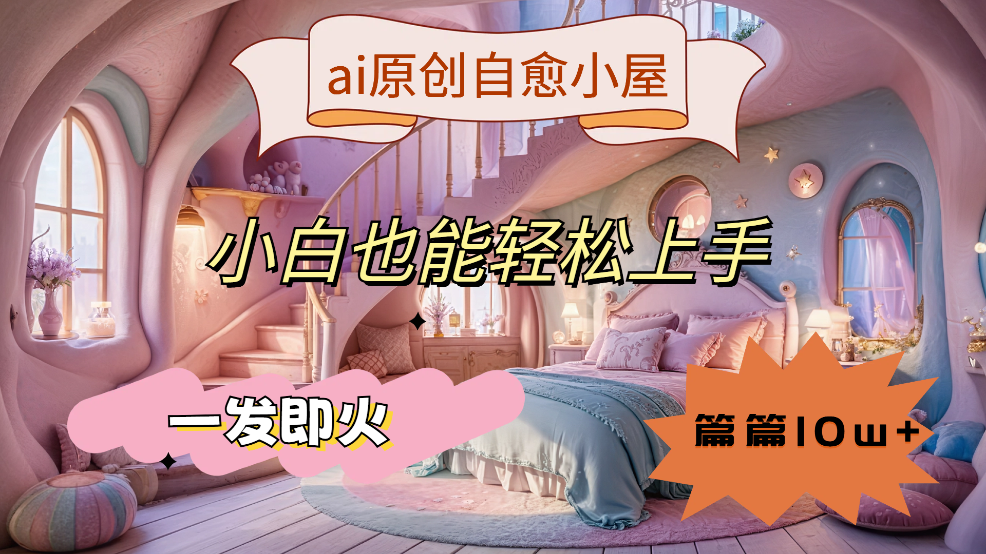 ai原创治愈小屋，小白也能轻松上手，一发即火，篇篇10w+-千图副业网