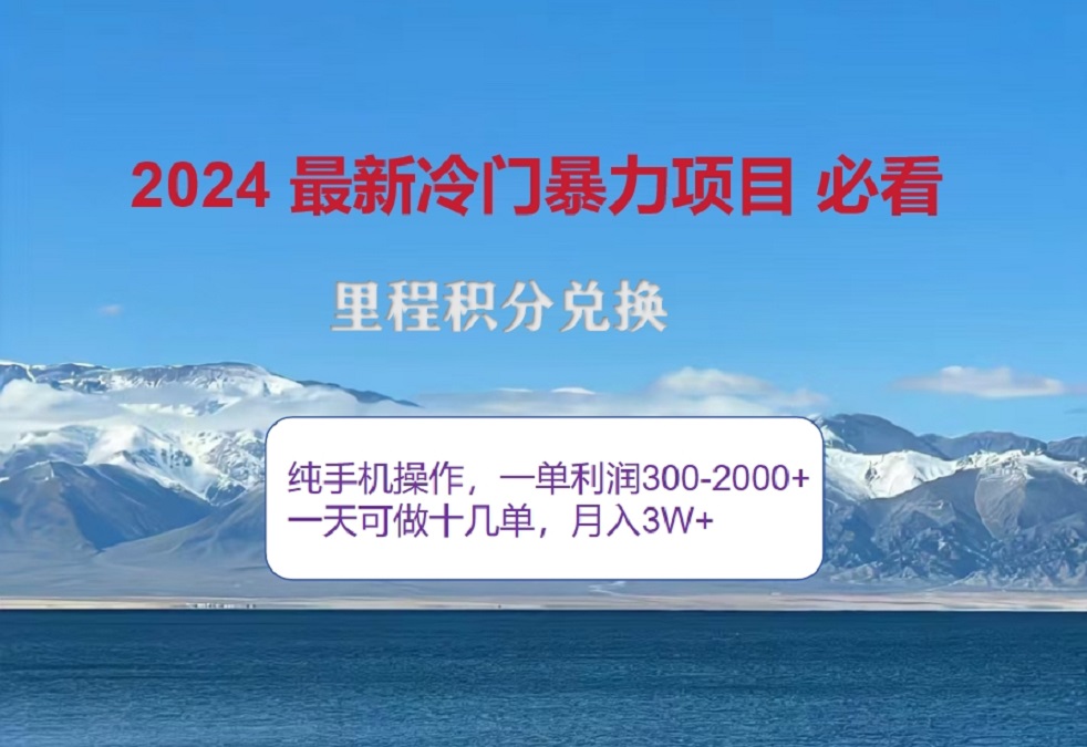 2024惊爆冷门暴利！出行高峰来袭，里程积分，高爆发期，一单300+—2000+，月入过万不是梦！-千图副业网