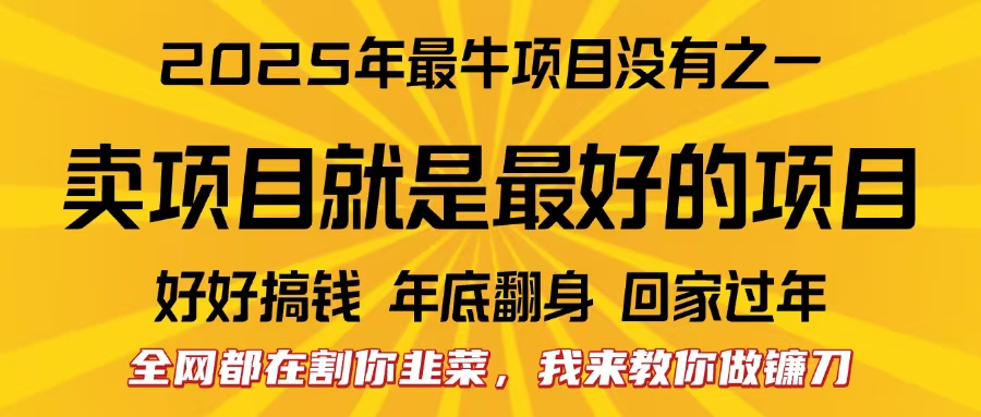 全网都在割你韭菜，我来教你做镰刀。卖项目就是最好的项目，2025年最牛互联网项目-千图副业网